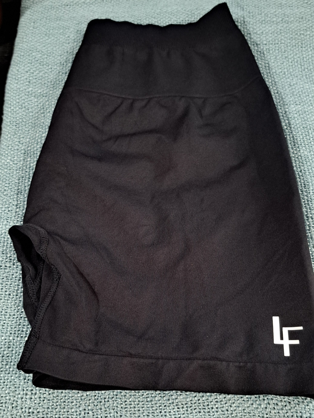 LF Black High-Waist Bike Shorts with Logo